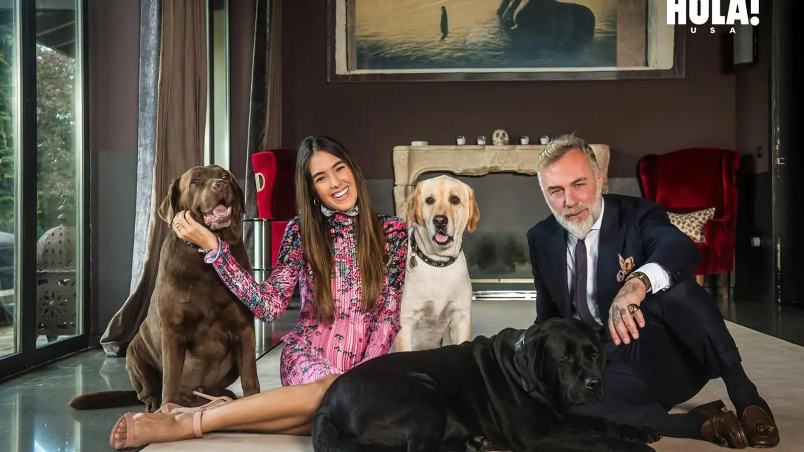 Sharon and Gianluca at home in Bologna with their dogs. Photograph by Stefano Trovati/SGP.