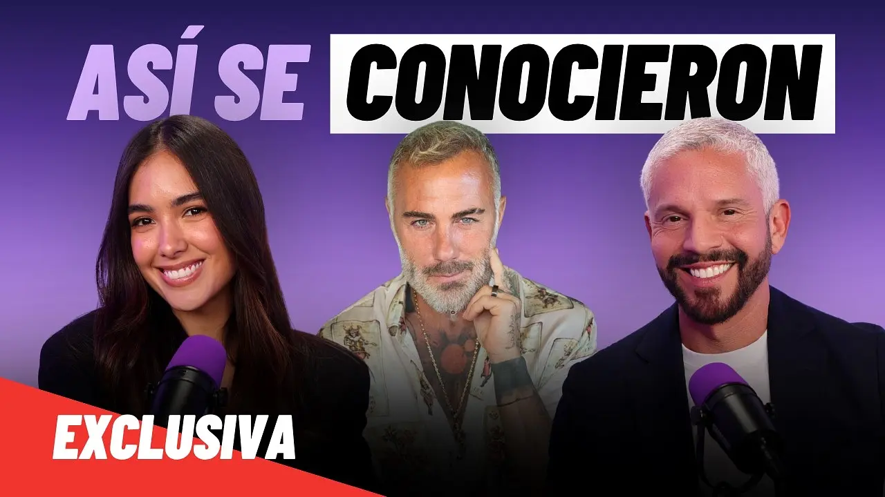 Official episode artwork featuring Sharon Fonseca, Gianluca Vacchi, and Rodner Figueroa.