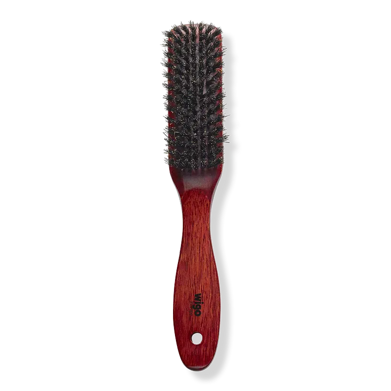 Wigo Shine Enhancer brush with dark bristles and a reddish-brown handle.